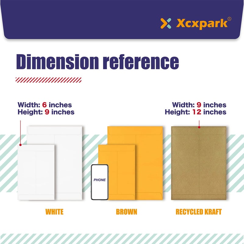 Xxcxpark 250 PCS 6x9 inches Security Catalog Envelopes Printable Self Seal Envelopes, Anti Tear brown Kraft Envelopes for Invitation Cards, Pictures, Photos, Documents - Image 3